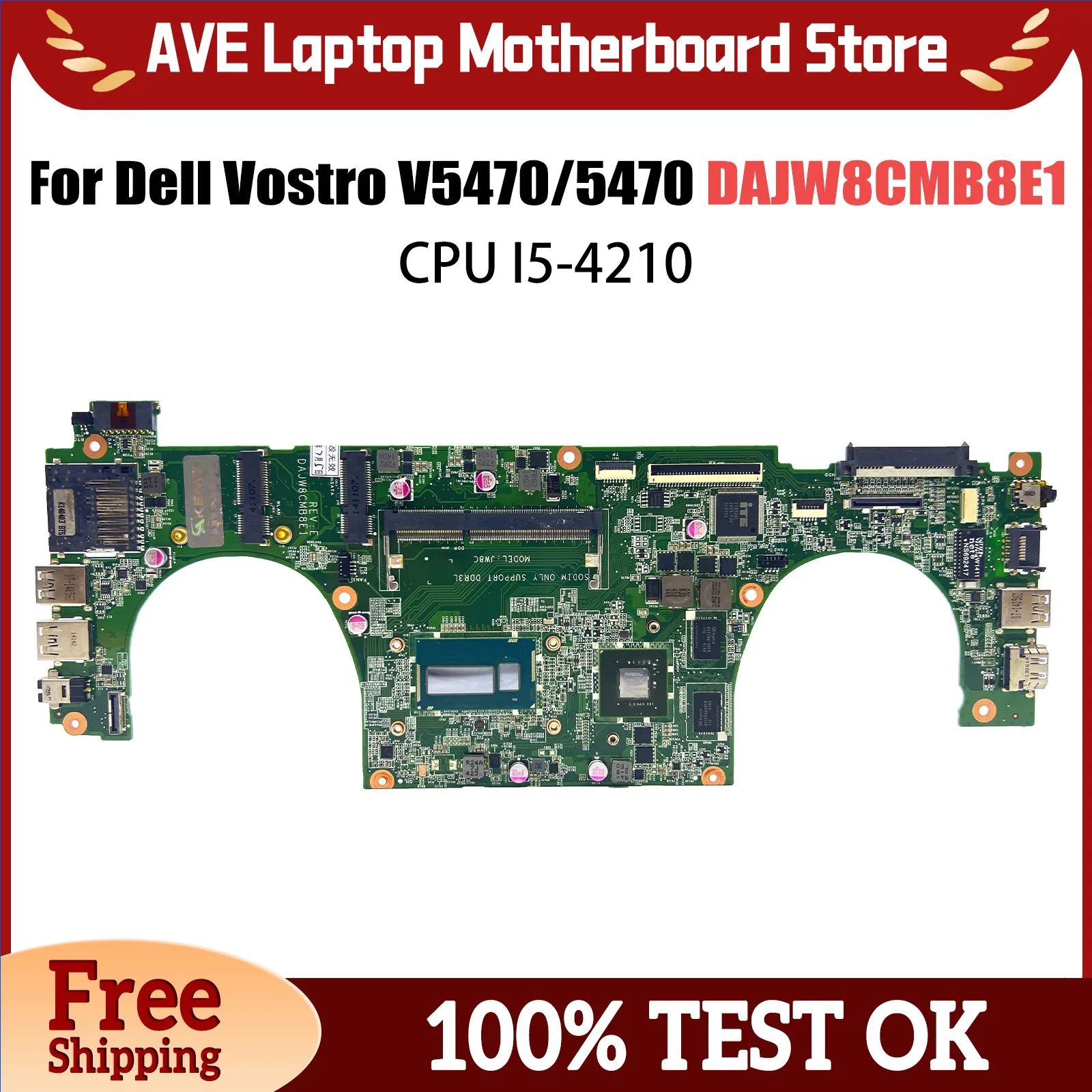 

Mainboard For DELL Vostro 14 V5470 5470 5439 P41G Laptop Motherboard DAJW8CMB8E1 I5-4210 CPU GT740M 0Y8VHY