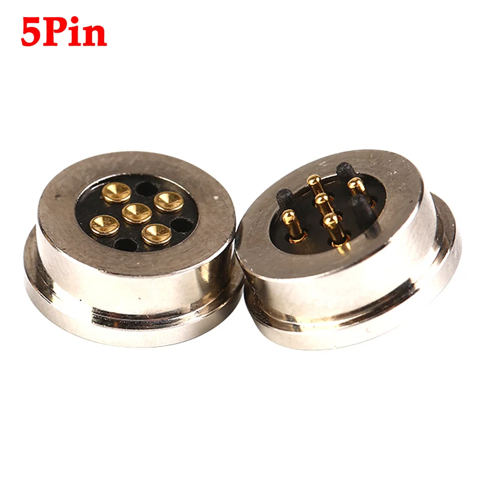 1sets Circualr Shape Magnetic Pogo Pin Connector 5 Pin Male Female Probe 5V 3A 10A DC Power Charging Socket Connectors