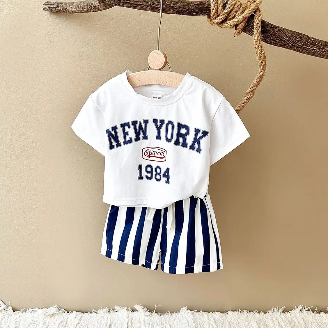 Newborn Boys Sets Summer Baby Clothes 2PCS Casual Letter Print Short-Sleeved Cotton T-Shirt +Bars Shorts Children Outfit Suit