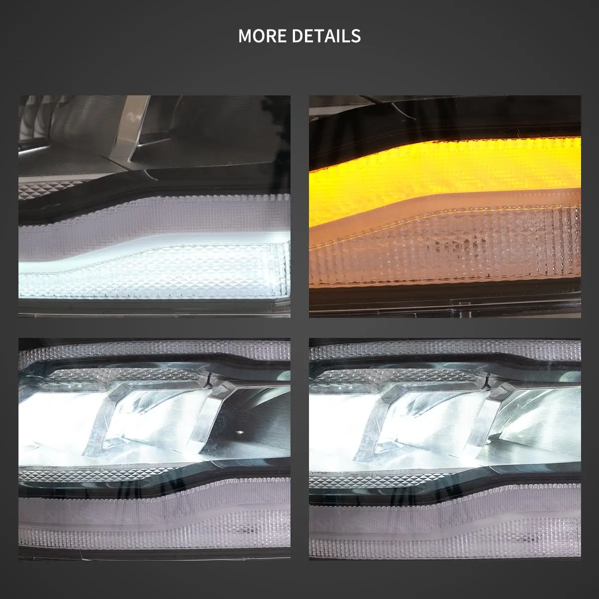 Vland 09-18 Ram 4th Gen 1500 2500 3500 LED Reflection Bowl HeadLights Premium Quality Complete Assembly