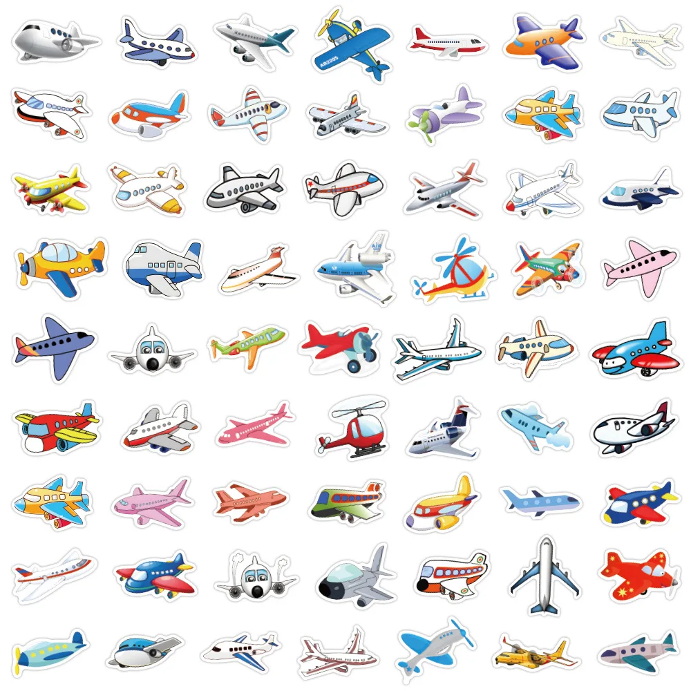 10/30/60PCS Transportation Aircraft Stickers For Waterproof Decal Laptop Motorcycle Luggage Snowboard Fridge Phone Car Sticker