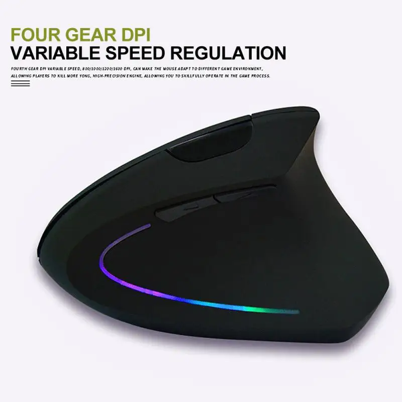 RYRA Ergonomic Vertical Wireless Mouse Game 2.4G Rechargeable Computer Gaming Mice USB RGB Optical Mouse Gamer Mause For Laptops