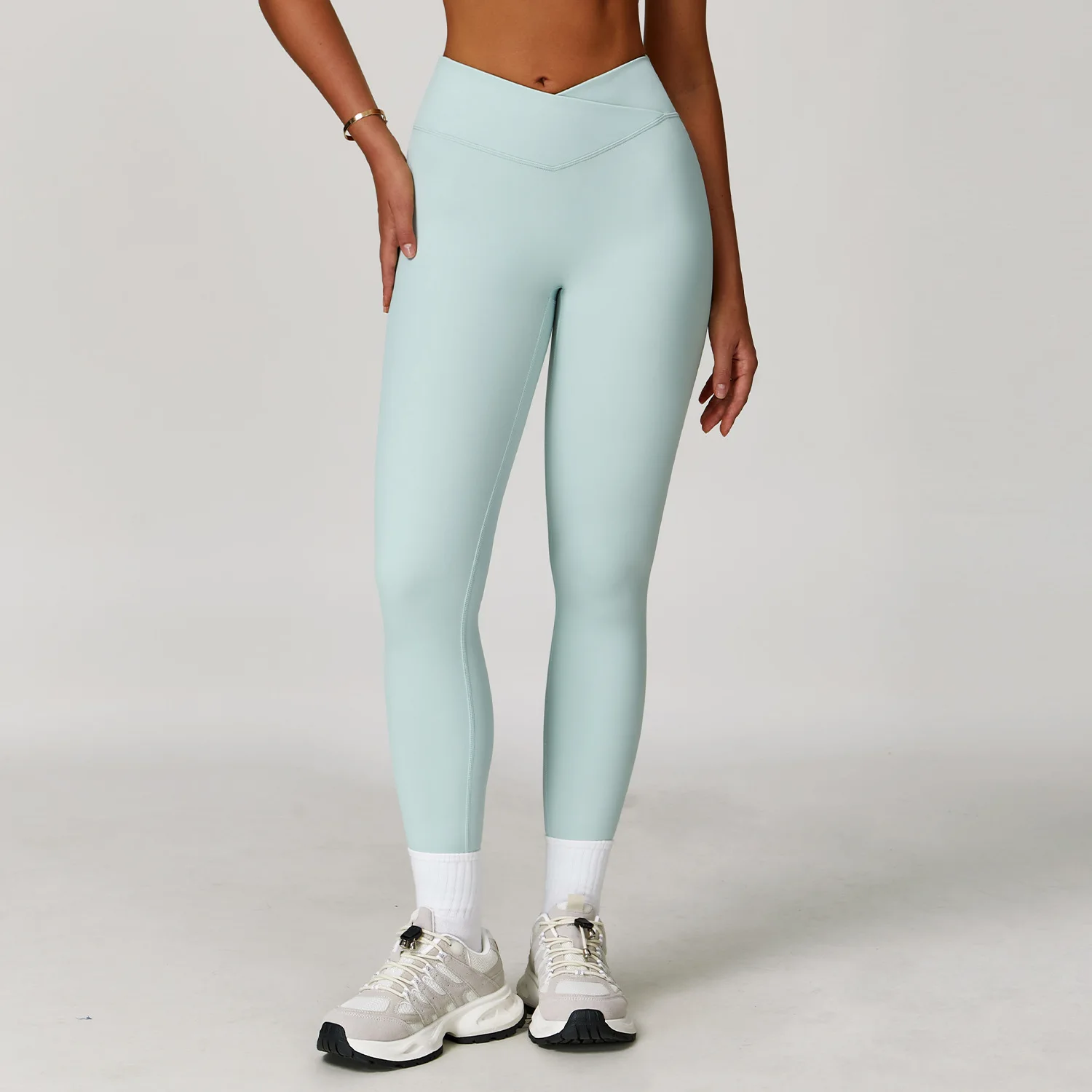 

Cross Waist Naked Sports Yoga Pants Elasticity Sports Leggings Women High Waist Workout Yoga Push Up Fitness Running Sportswear