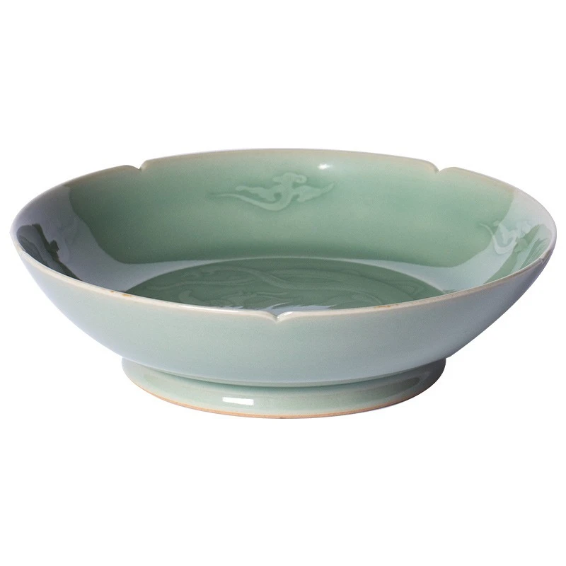 

Dry brewing table handmade pot pad, ceramic water storage Kung Fu tea set with household pot holder