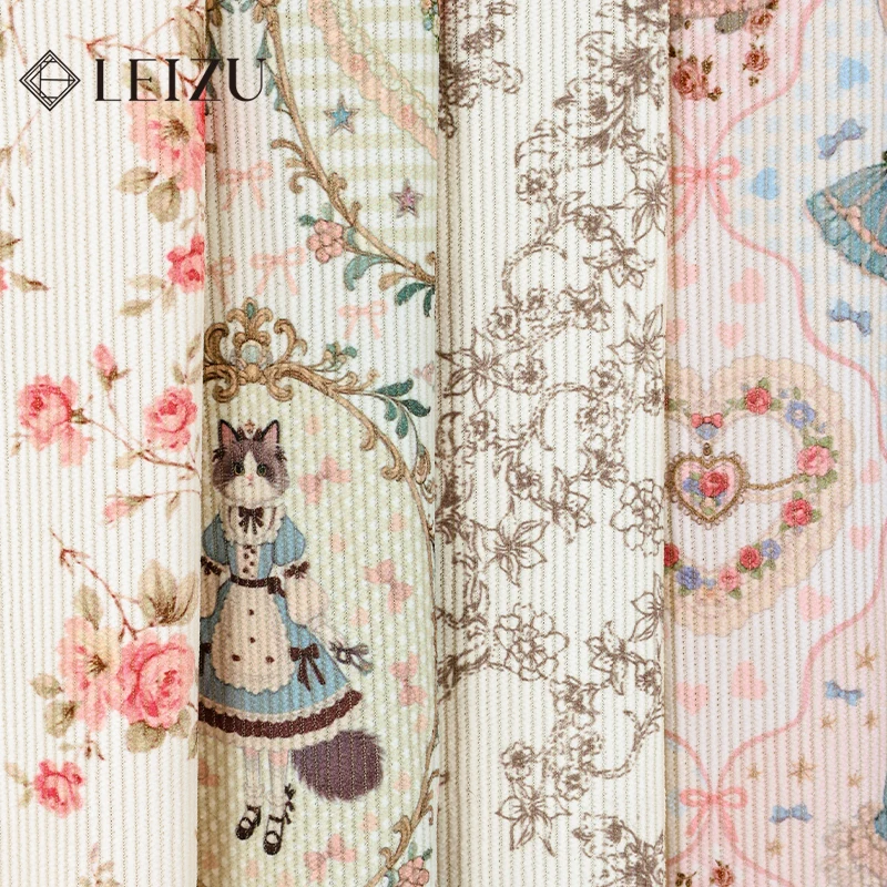 0.5/1/2Yard Rabbit Cat Printed Corduroy Fabric Autumn Winter Warm Fashion Cartoon Fabric for DIY Sewing Clothing,Pillowcase,Sofa