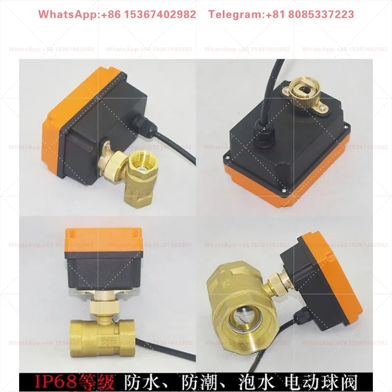 P68 Waterproof Electric Switch, 2-Wire Power-Off Reset, Electric Ball Valve for Water Air Conditioning Underfloor Heating