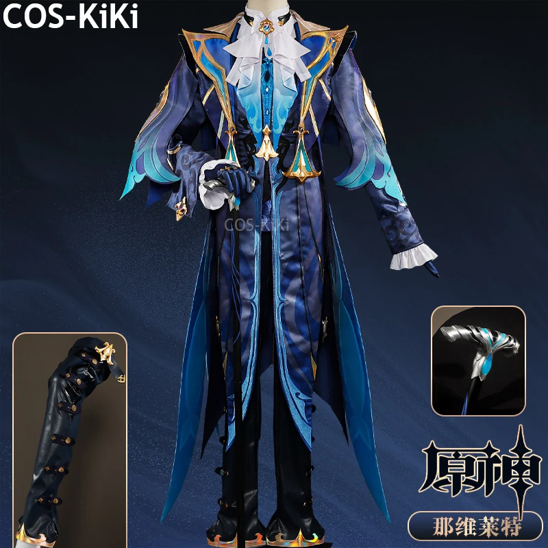 COS-KiKi Genshin Impact Neuvillette Judge Game Suit Gorgeous Handsome Cosplay Costume Halloween Party Role Play Outfit Men S-XXL