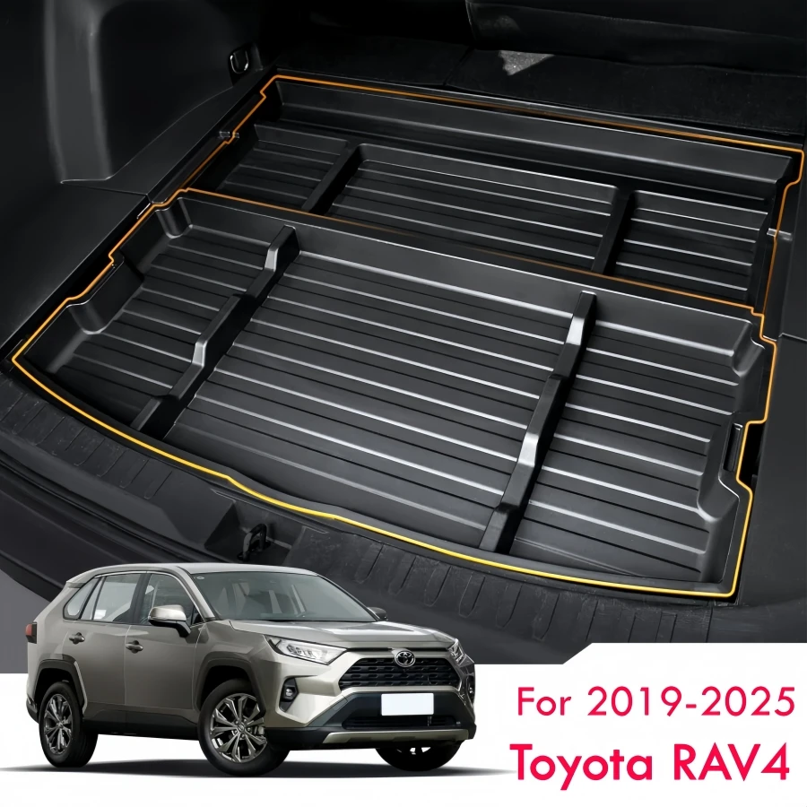 

For Toyota RAV4 2019-2025 Rear Trunk Organizer Bottom Tray RAV4 LE XLE XSE Hybrid (Not Prime) Trunk Cargo Divider Storage Box