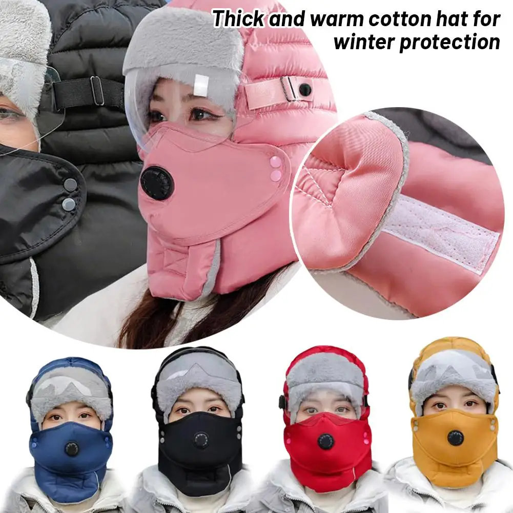 Winter Men Women Bike Windproof Hat Warm Full Face Hat Warm Detachable Face Winter Cycling 3-in-1 Scar K9z6