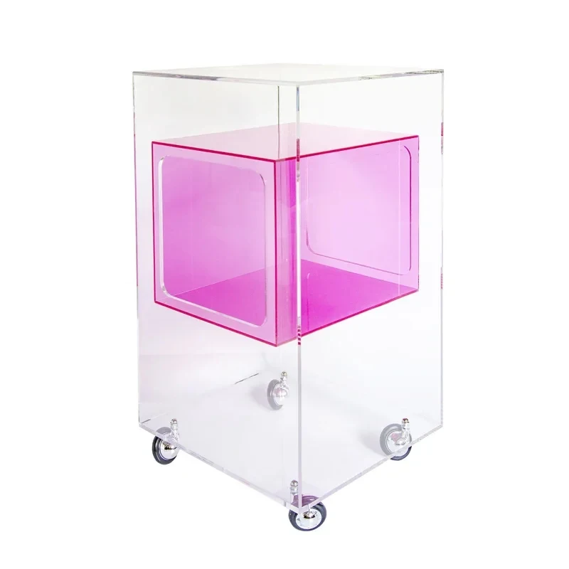 

Creative Acrylic Salon Trolleys Beauty Salon Tool Trolley Auxiliary Cosmetics Shelf Floor Bathroom Multi-layer Storage Rack