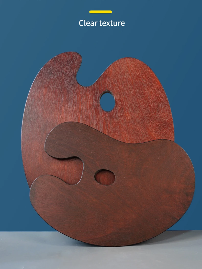 HEVSTIL Holzpalette Oval – 24x30 Cm, Massivholz – Für Öl-, Acryl-, Aquarell- & Gouachefarben