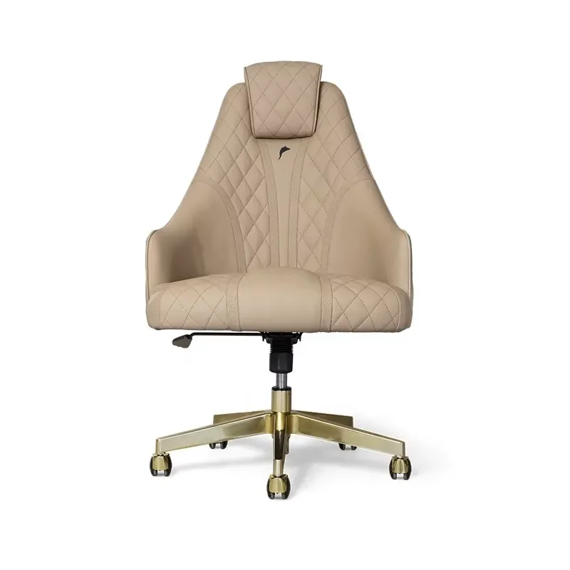 Executive Office Chair Modern Designer Stainless Steel Swivel Desk Chair for Designer Home Office Statement Seating