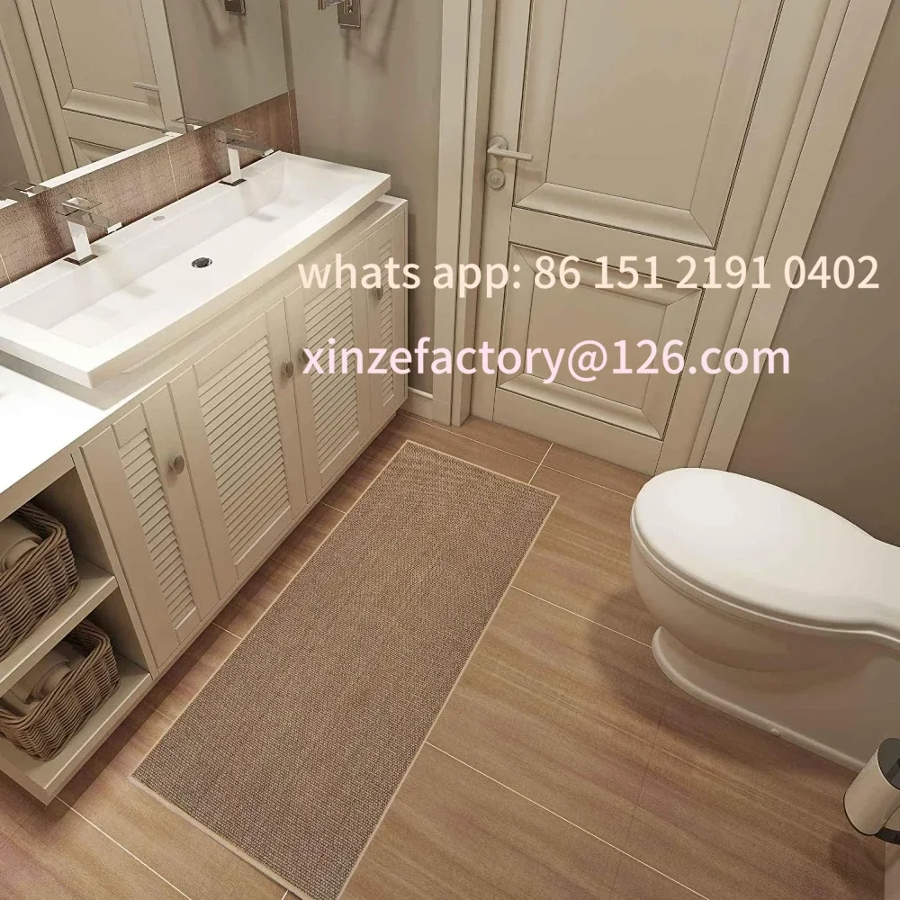 

Customizable Washable Non-slip Kitchen Rug , Faux Woven Kitchen Mat Kitchen Runners With Back Made Of Natu