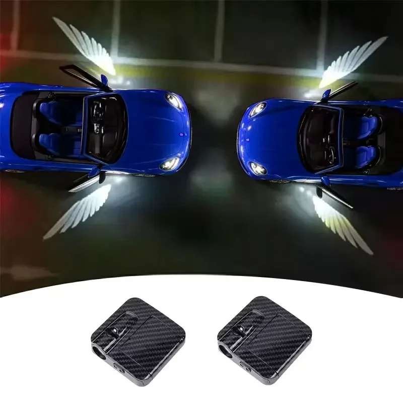 2/4pcs Wireless HD Laser Car Door Projector Auto Accessory No Wiring Required Battery-Powered for Easy Night Entry
