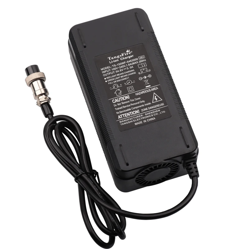 54.6V 3A Lithium Battery Charger 13S For 48V Electric Scooter Bike Li-ion Battery Charger GX16/DC/XLR/RCA High Quality Connector