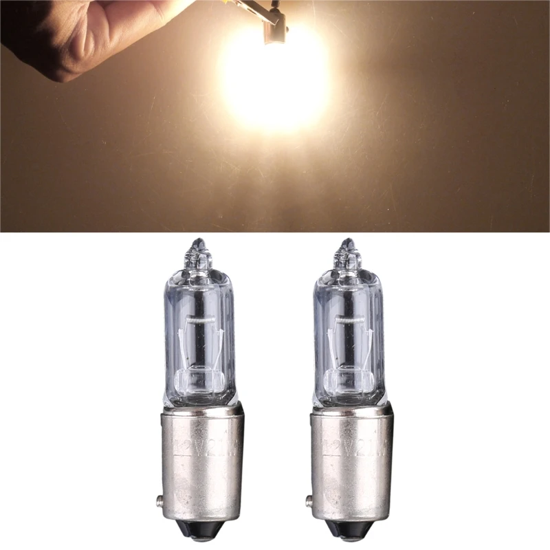 2x BAY9S H21W Halogen Light Bulb Backup Indicator Fog Car Map Dome Courtesy Side Marker Turn Signal Lamp 12V 1.9A 250LM H9EE