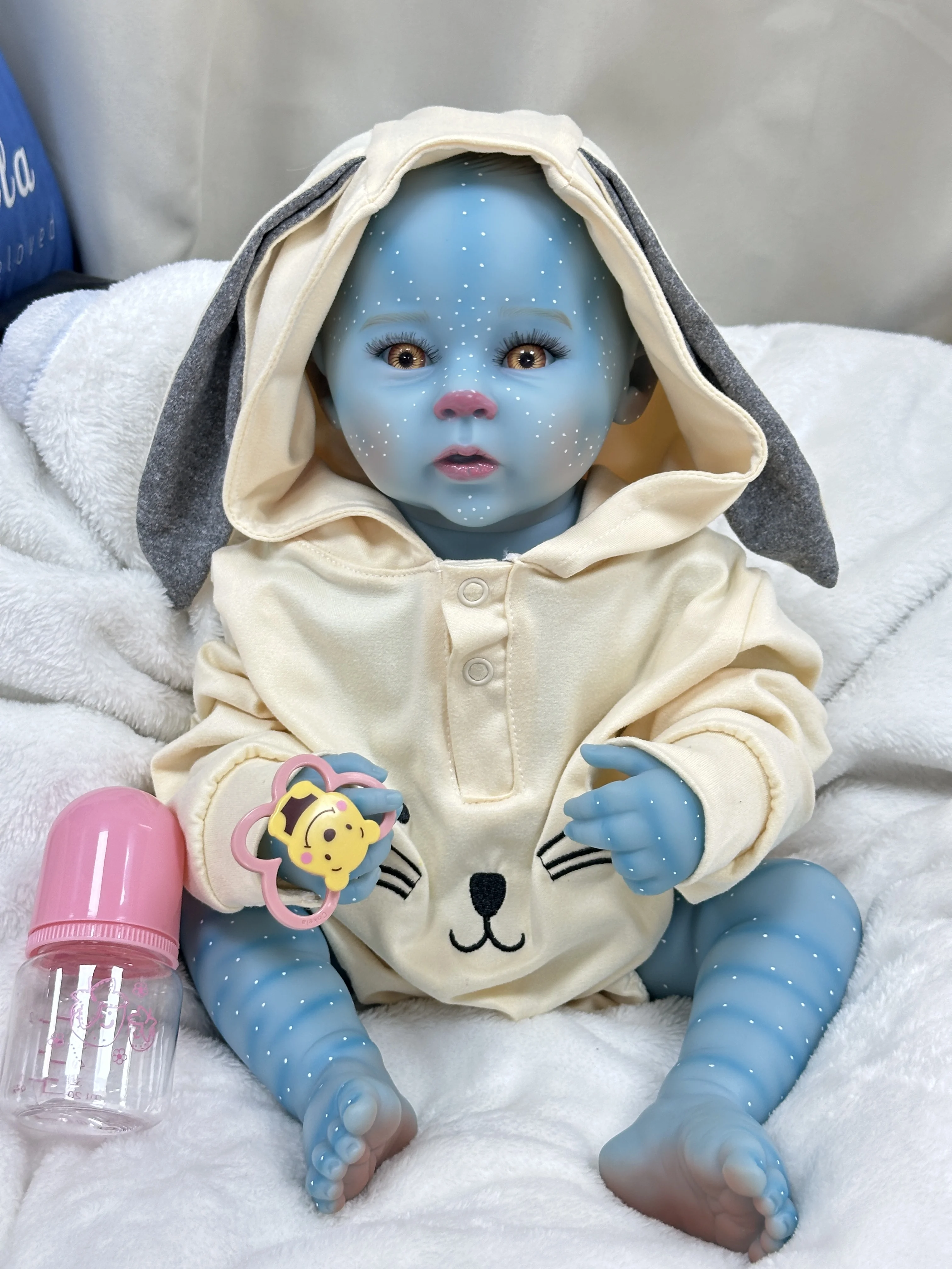 

Cokela Hot 20 дюймов/50 см реалистичный аватар для новорожденных виниловые куклы 3D краска синяя кожа реалистичный комплект кукол реборн подарок