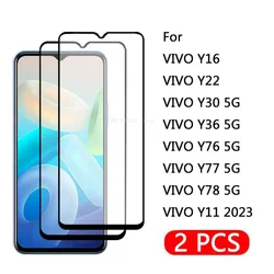 2 шт., защитная пленка для экрана VIVO Y78 Y75 Y76, закаленное стекло для VIVO Y11 Y16 Y22 Y30 Y35 Y55 Y56 4G 5G 2023, Защитная пленка для экрана s