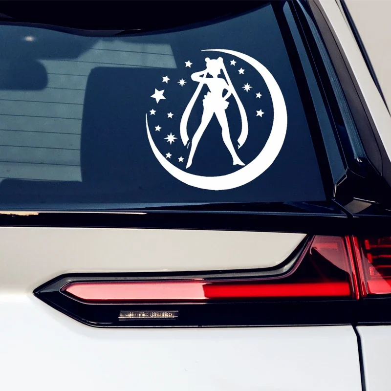 Car Sticker Cartoon Sailor Bunny Star Warrior Moon Beautiful and Lovely Creative DecorationWindshieldSuitable for Various Models