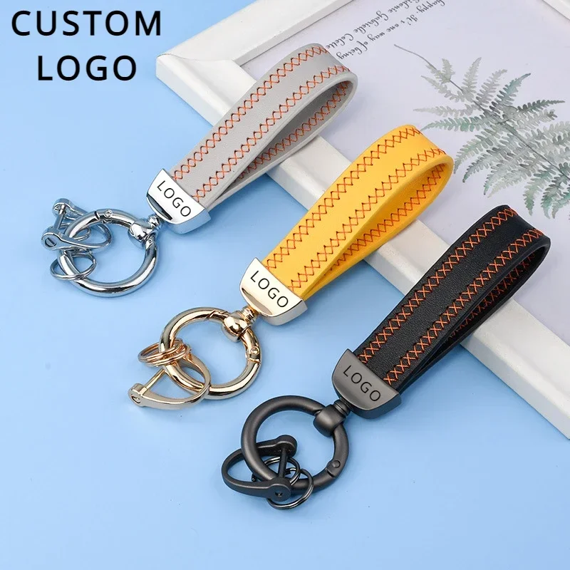 

Customized Laser Engraved Leather Keychain For Men And Women Personalized Car Logo Key Chain Retro Vintage Keyring Gift