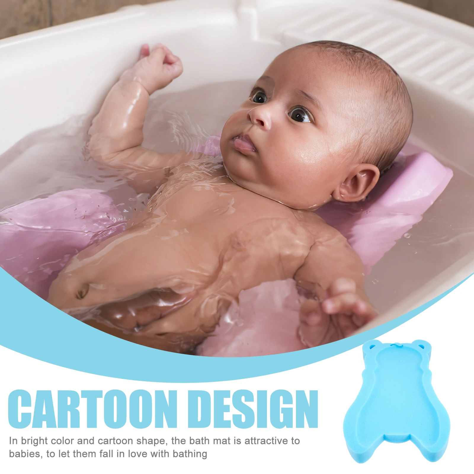 

Newborn Bath Sponge Pad Toddler Non Slip Mat Infant Cushioned Tub Mats for Toddlers