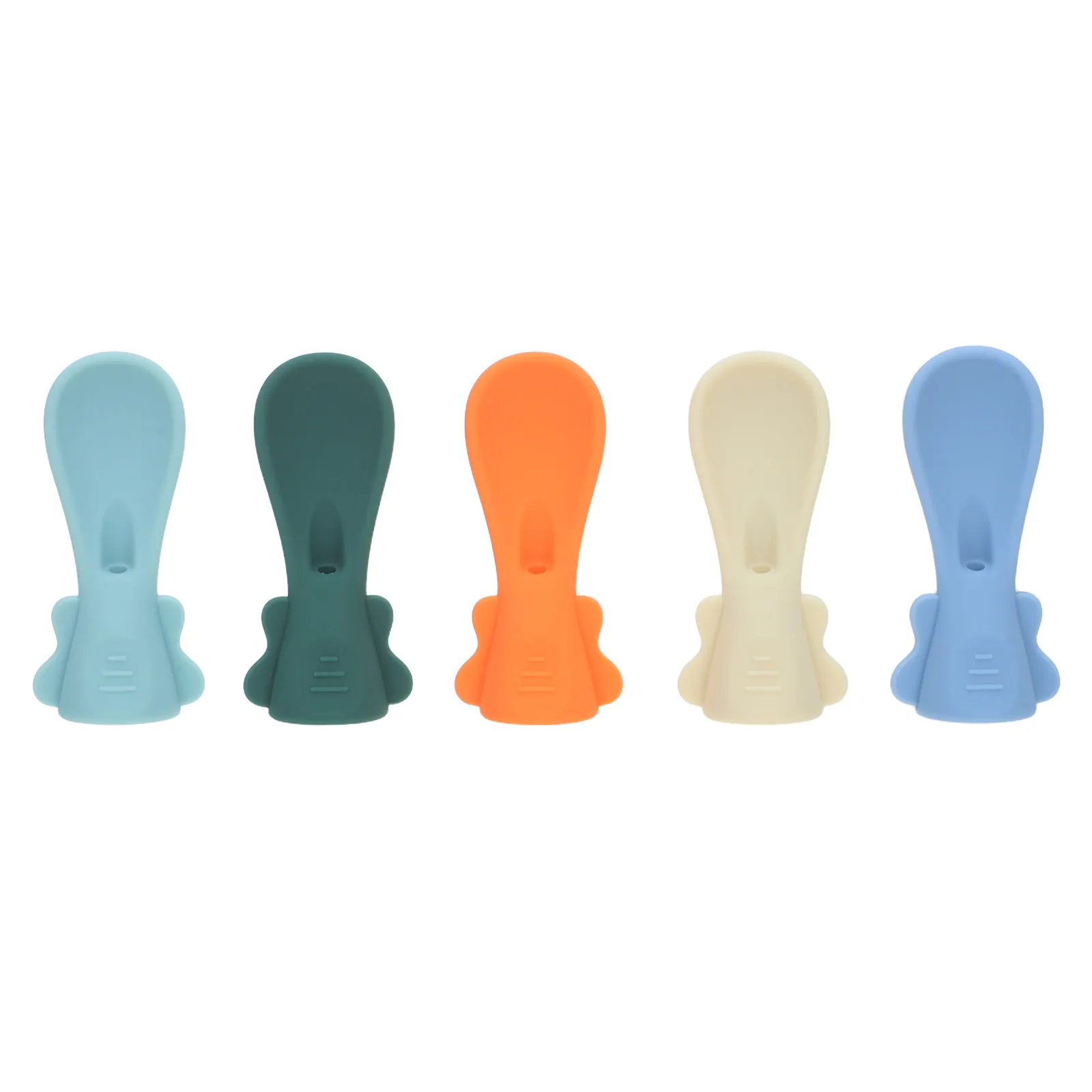 

5Pcs Baby Feeding Spoon Attachments Soft Silicone Baby Pouch Spoons Portable Food Dispensing Squeeze Pouch Spoon Attachment