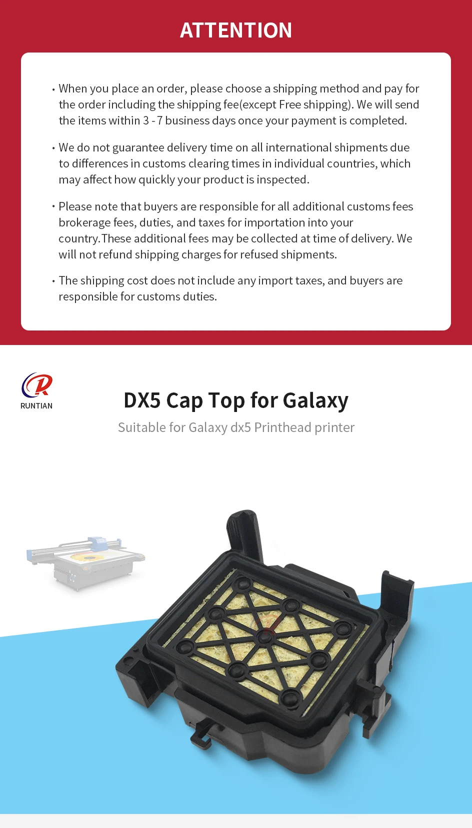 1 Stück Original Galaxy Cap Top DX5 Cap Station für mutoh1604 Mimaki JV33 JV5 Inkjet-Drucker kappe – Detail 1