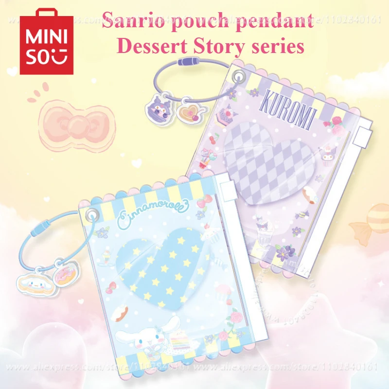 MINISO Sanrio Pouch Pendant Dessert Story Series Kawaii Decorative Children's Toy Peripheral Model Hello Kitty My Melody Kuromi