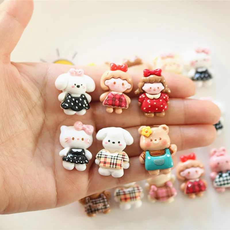 100 قطعة Kawaii الراتنج فلاتباك الكرتون الأرنب الدب DIY بها بنفسك ل جراب هاتف دبوس الشعر المفاتيح سجل القصاصات اكسسوارات مصغرة الحرفية #6