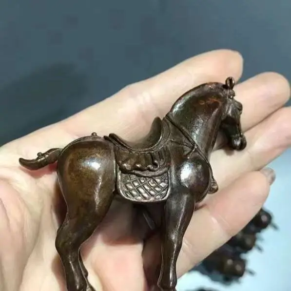 

Retro pulp solid copper Tang ornament saddle horse foal horse handle single price statues for decoration