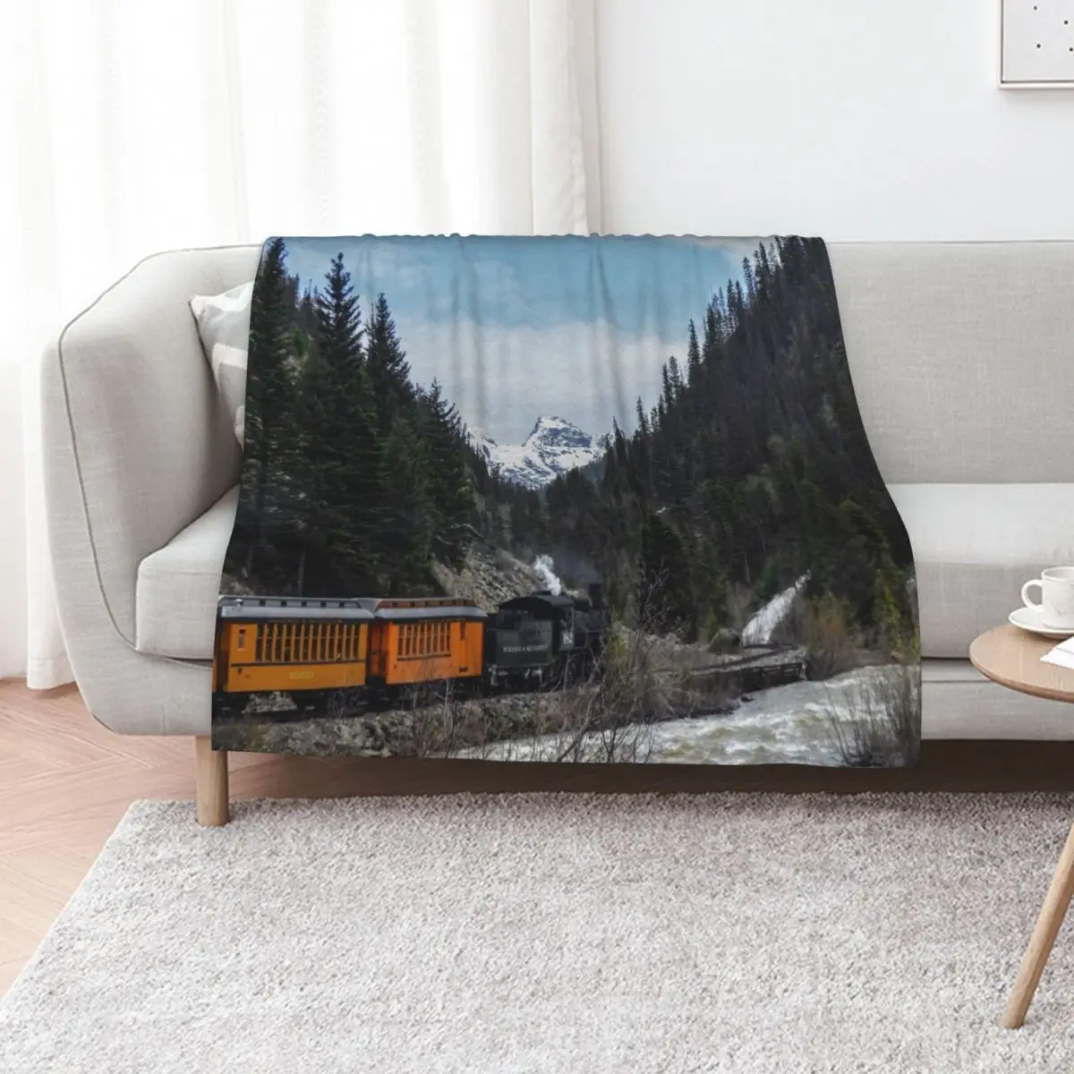 Train in Colorado Throw Blanket Soft Big For Baby warm for winter valentine gift ideas Flannels Flannel Blankets