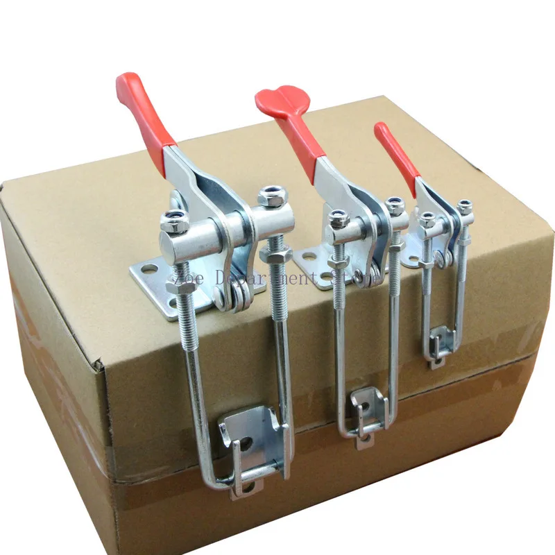 2Pcs Iron 304 Stainless Steel Adjustable 90 Degrees Corner Hasp Fastener Toggle Latch Catch Lever Handle Trailer Industrial Box
