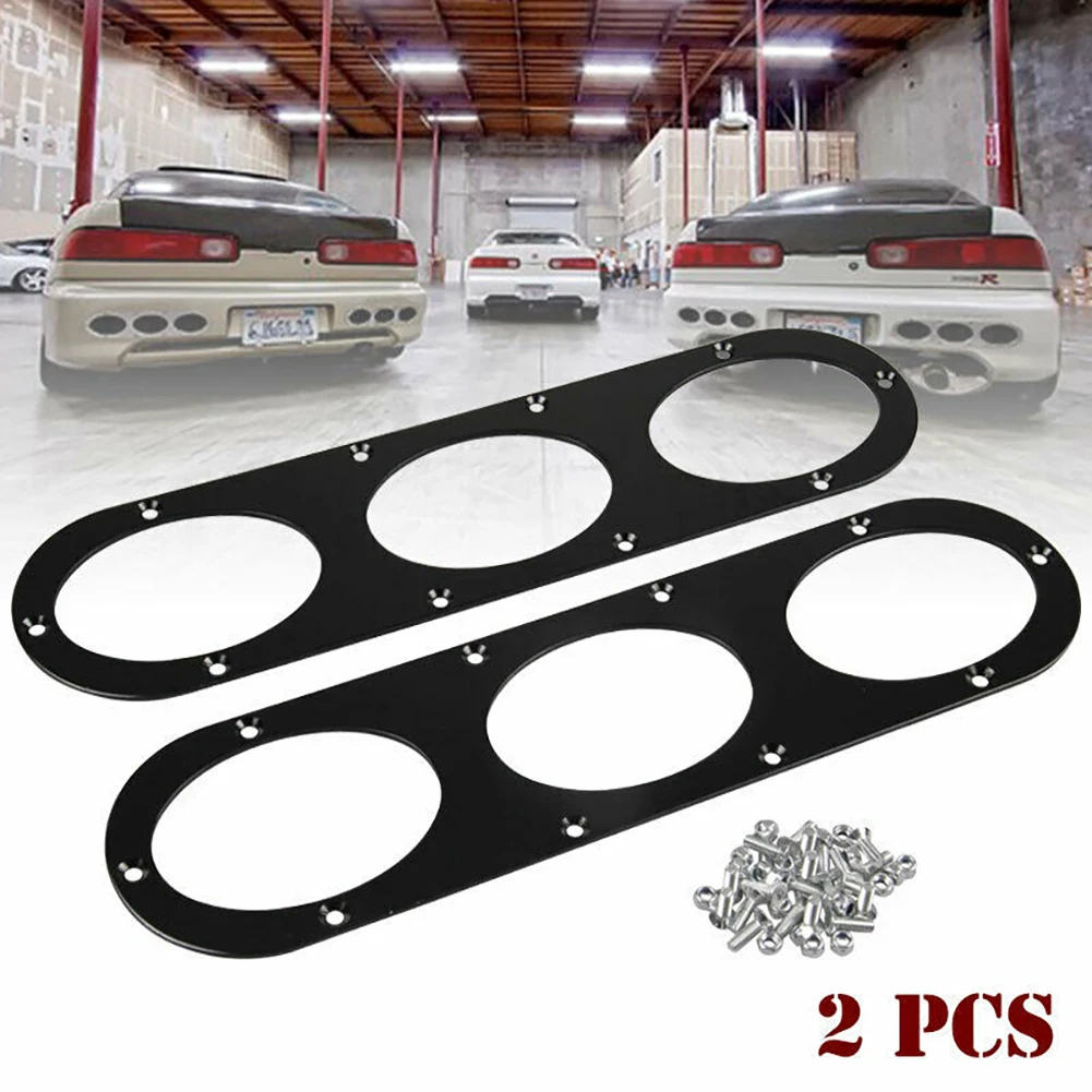 

2Pcs Rear Bumper Race Air Diffuser Panel Kit Universal Rear Bumper Diffuser Panels Accessories (3 Round Hole)