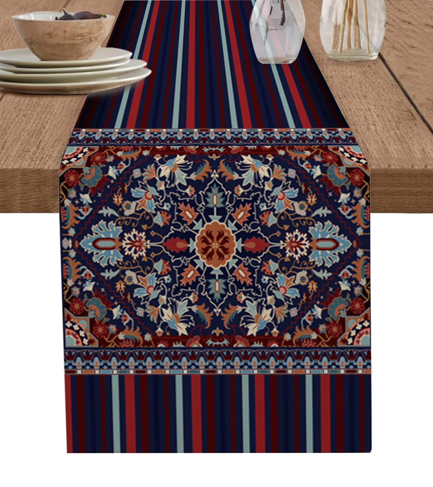 

Flower Abstract Line Color Block Table Runner Decoration Home Decor Dinner Table Decoration Table Decor