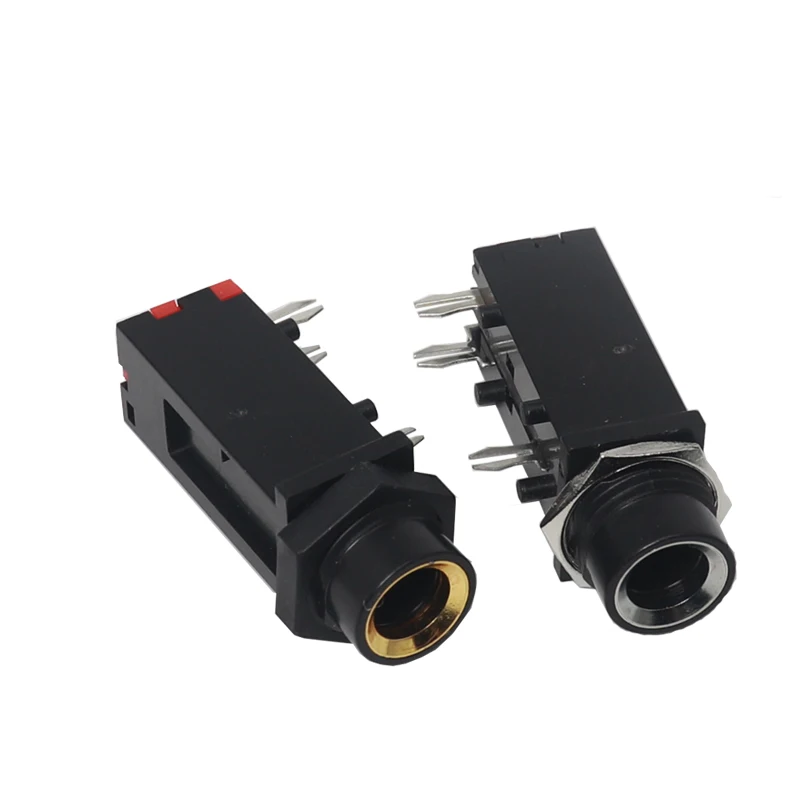 【10-5PCS】Audio Jack 6.35mm 3Pin Mono Audio Stereo Audio Socket Microphone Welding Line For Microphone Socket