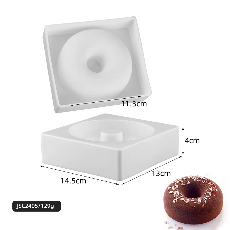 Single Donut Silicone Cake Mold for Chocolate Mousse Ice Cream Pastry Dessert Jelly Pudding Bread Bakeware Pan Decorating Tools