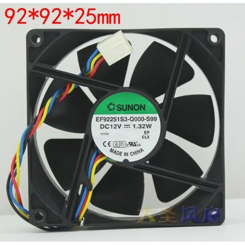 

L High Performance Cooling Fan EF92251S3-Q000-S99 12V 1.32W 92*92*25mm