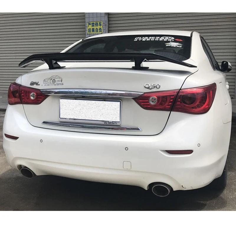 High Spoiler Wing For Infiniti Q50 Q50S/2014-2025  ABS Plastic Car Trunk Rear Tail Lip Body Kit