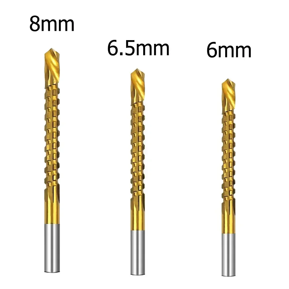 Broca métrica composta da torneira dos bocados de broca do parafuso para o plástico de madeira do metal 3-8mm revestido titânio conjunto do bocado de broca do cobalto de 3 pces hss