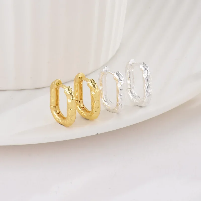 

925 Sterling Silver Earrings U Ellipse Hoop Earrings For Women Gift Earings Fashion Jewelry