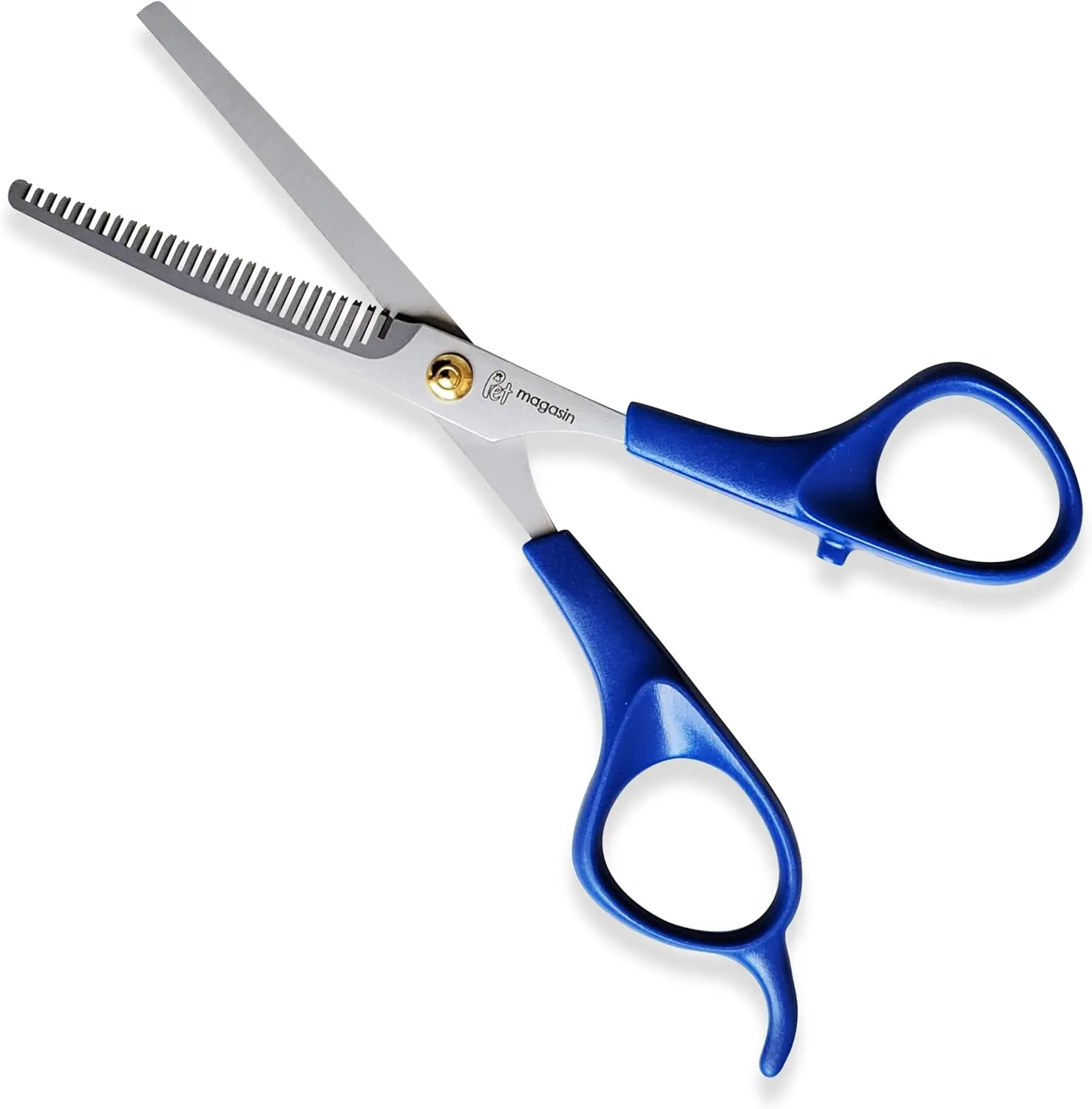 Professional Dog Grooming Scissors Set - Curved & Thinning Shears for All Breeds, Safety Tips, Ergonomic Handles