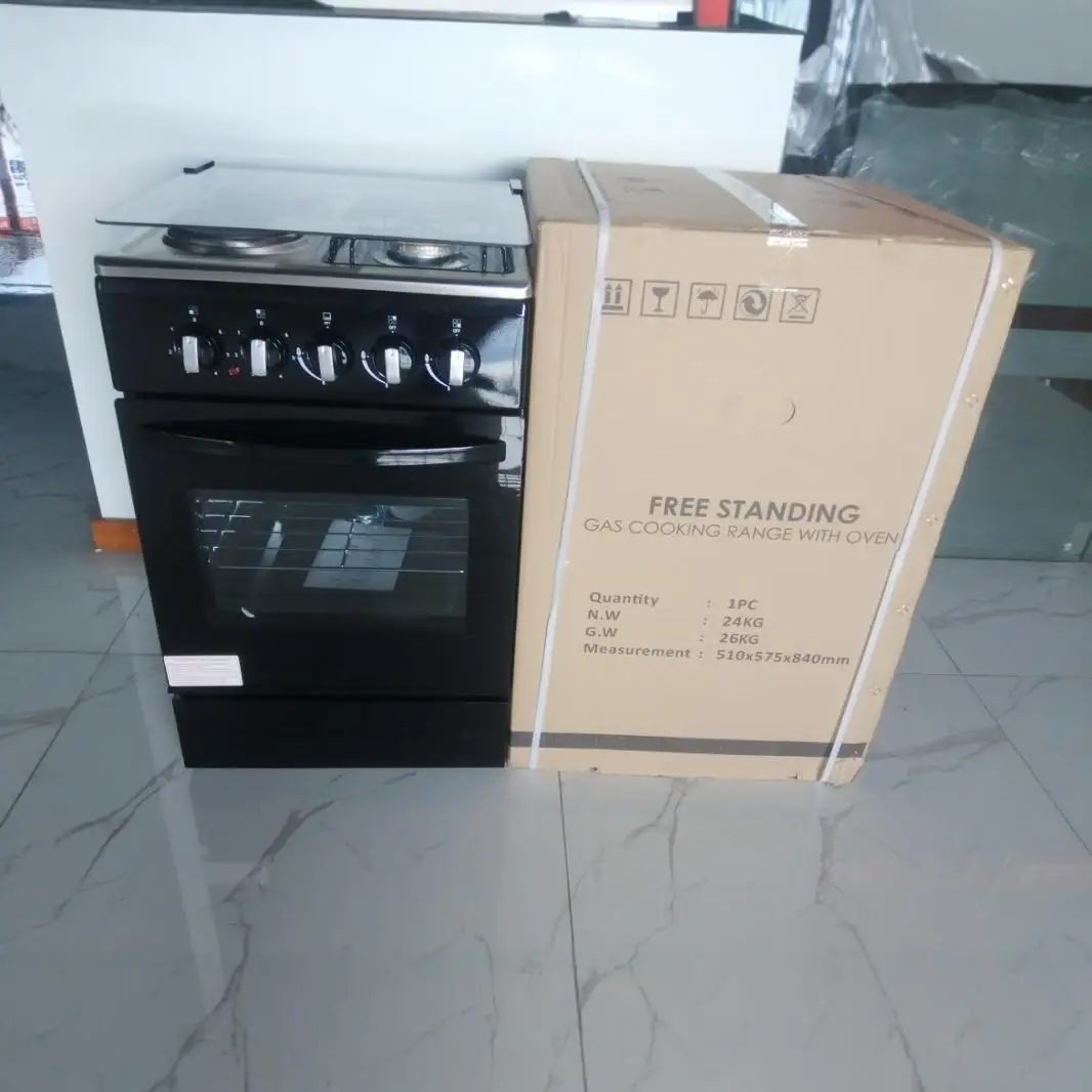 50-inch Wide 2 Gas 2 Electric Burner Gas Cooktop Oven Freestanding Stove for Household Restaurant Use Convection Technology