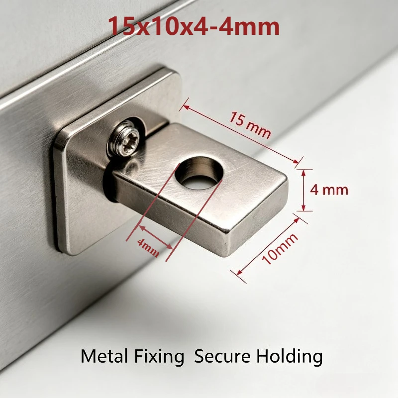 15x10x4‑4mm Countersunk Hole Quadrate Block Neodymium Magnet 15*10*4‑4 mm Small Permanent NdFeB Magnet for Fridge DIY Industrial