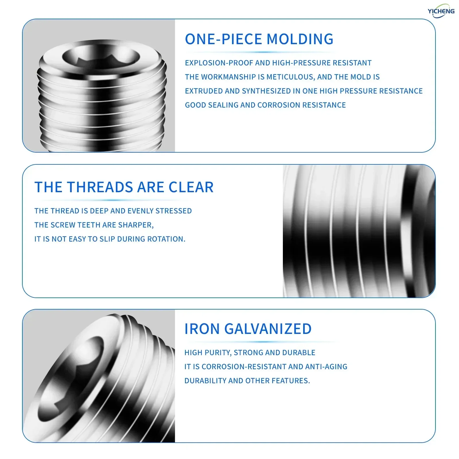 تركيب أنابيب الحديد، قابس غسيل سداسي، أنبوب ذكر 3/4 بوصة (عبوة من 10)