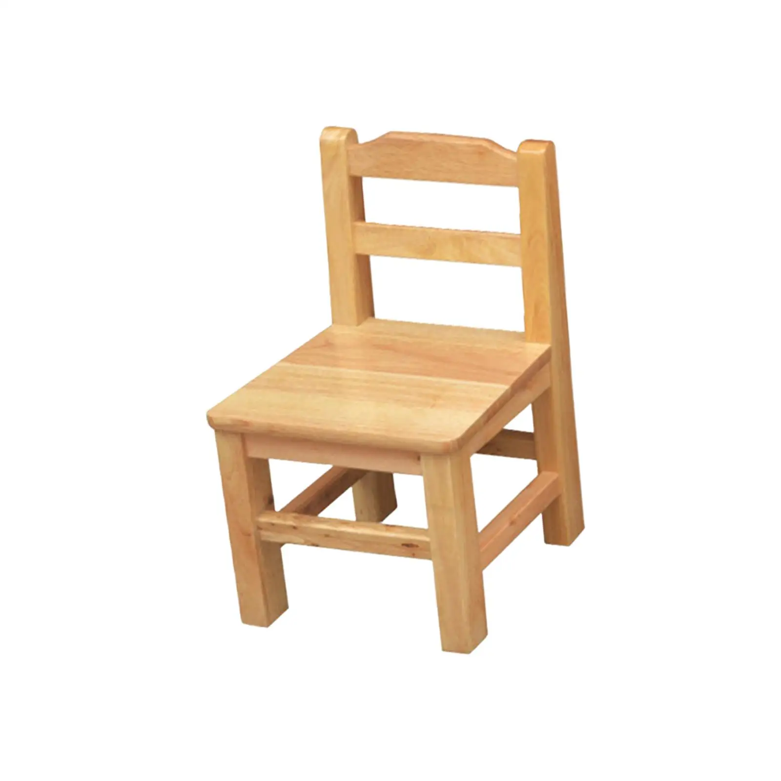 Wooden Chair for Kids with Backrest Safe Rounded Edges for Toddlers Stackable Seat for Preschool Home Furniture