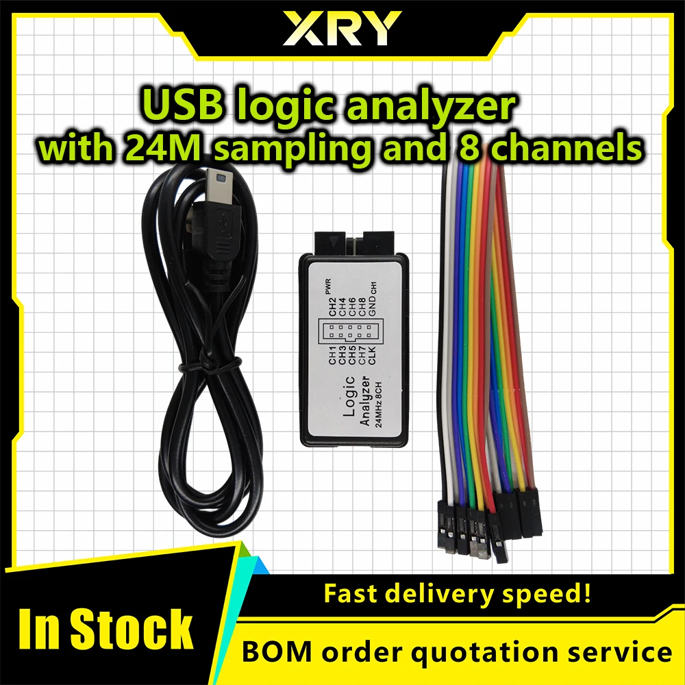 XRY USB logic analyzer microcontroller for ARM FPGA debugger, 24M samples, 8 channels