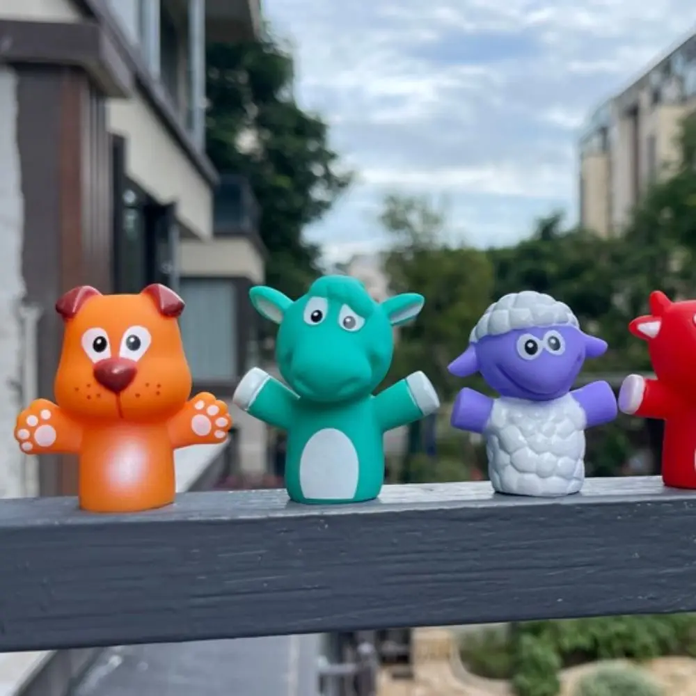 5 stks Fruit Kleurrijke Mini Dier Handpop Educatief Speelgoed Veiligheid Pop Vingerpop Speelgoed Set Konijn Verjessende Kinderen