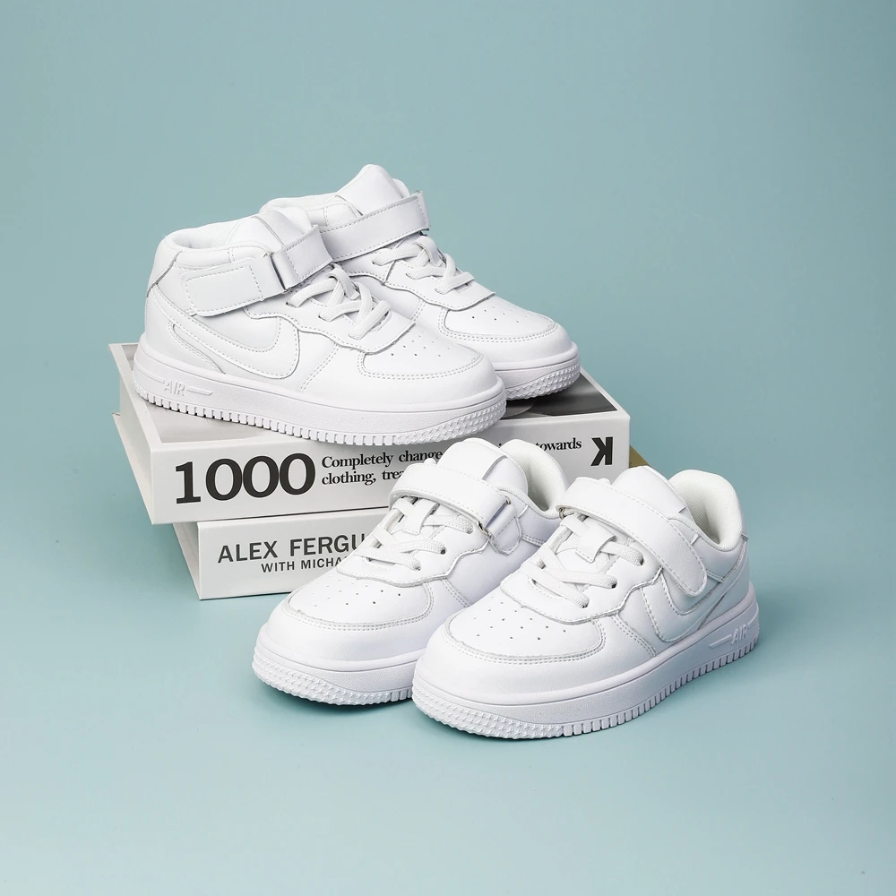 Baskets décontractées confortables pour enfants, chaussures de course pour enfants, chaussures de tennis blanches pour garçons et filles