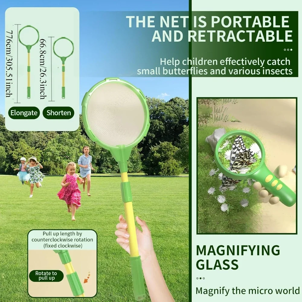 

Nature Exploration Outdoor Toys,14pcs Educational STEM Explore Set, Kids Bug Catcher Kit for Nature Exploration,Hiking,Camping