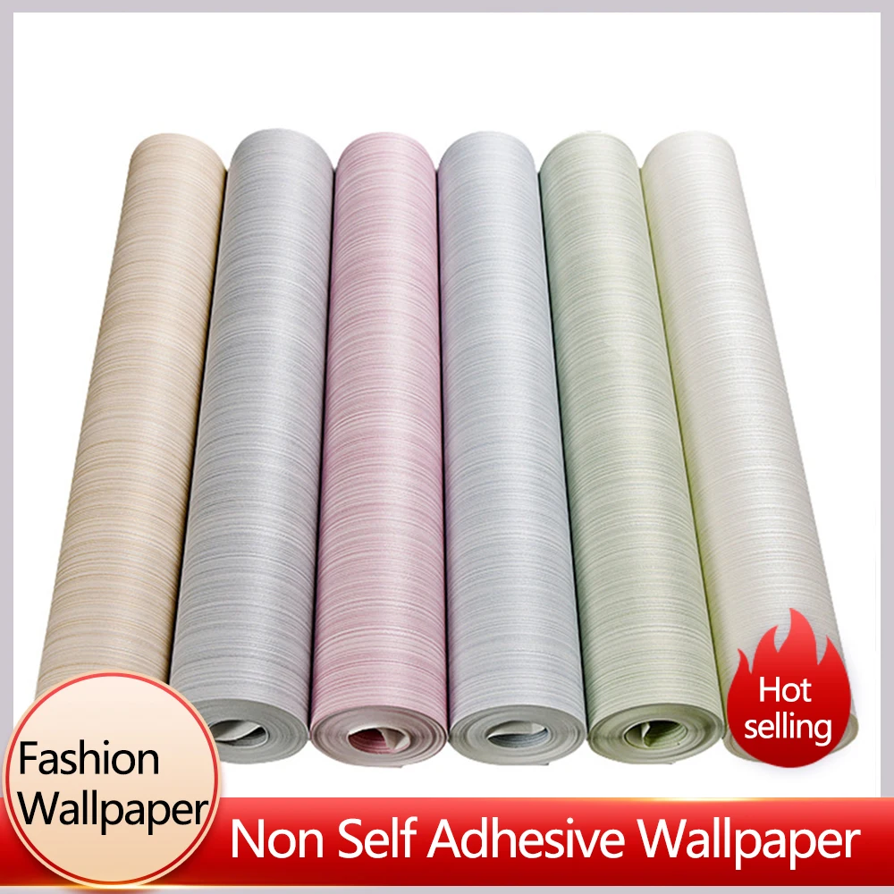 Modern Minimalist Pinstripe Plain Non-Woven Wallpaper Bedroom Living Room Background Wallpaper Hotel Decoration Wall Paper